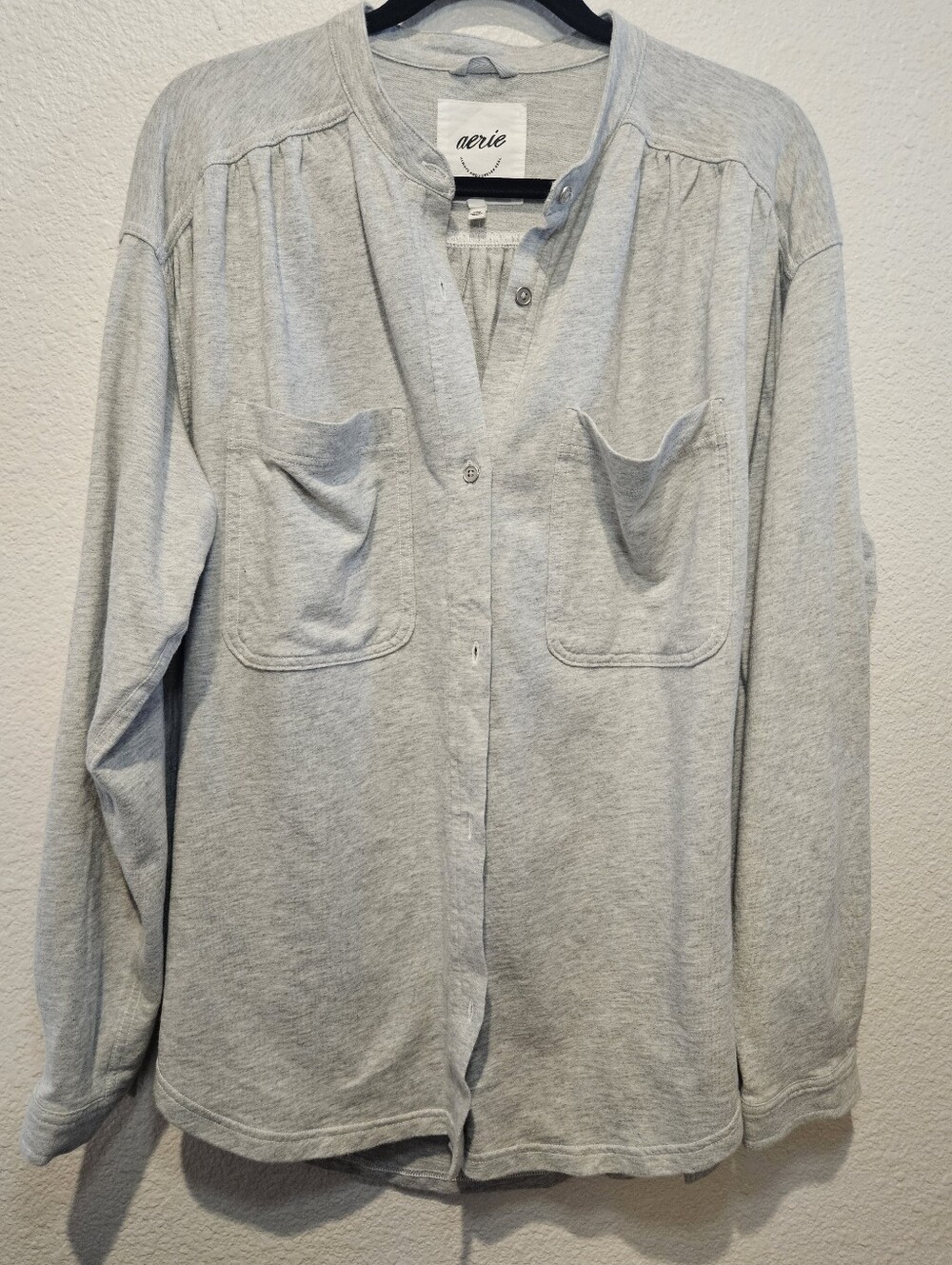 NWT Aerie Tunic Shirt Shacket Oversized Heather Gray Size S